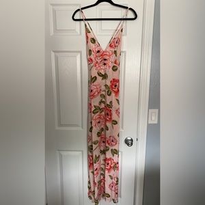 Floral dress with side slit/tie